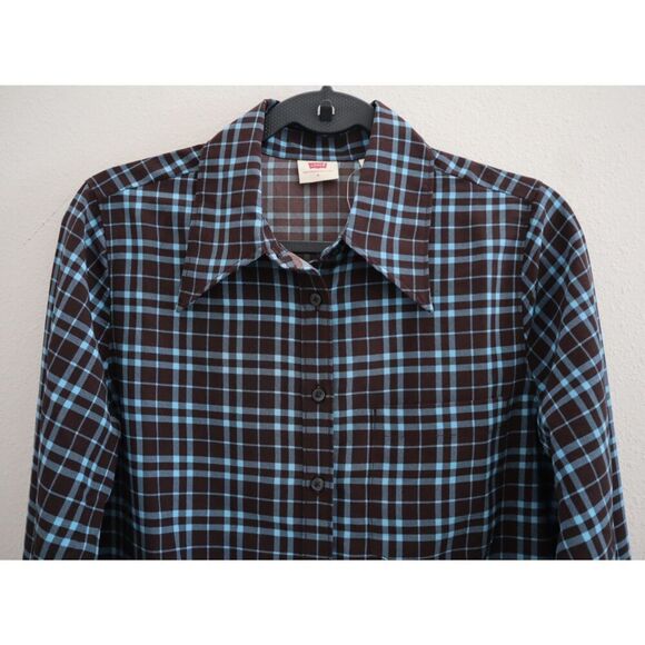 Levi’s A4580-0000 Women's Sz S Blue Plaid Jasper The Everyday Casual Blouse - Picture 5 of 9